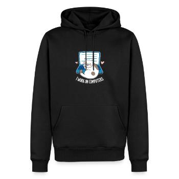 Ordinateur - Sweat à capuche Premium bio Homme - noir - Devant - Nico (187cm)