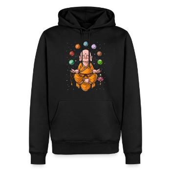 Buddha-Baby - Männer Premium Bio Hoodie - Schwarz - Vorne - Nico (187cm)