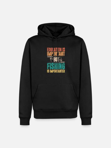 Angler - Men’s Premium Organic Hoodie - black