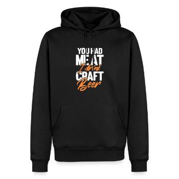 Bière - Sweat à capuche Premium bio Homme - noir - Devant - Nico (187cm)