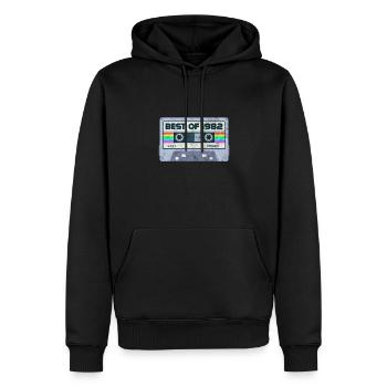 1982 - Sweat à capuche Premium bio Homme - noir - Devant - Nico (187cm)