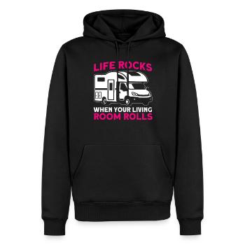 Camping camping en plein air Camping Camping - Sweat à capuche Premium bio Homme - noir - Devant - Nico (187cm)