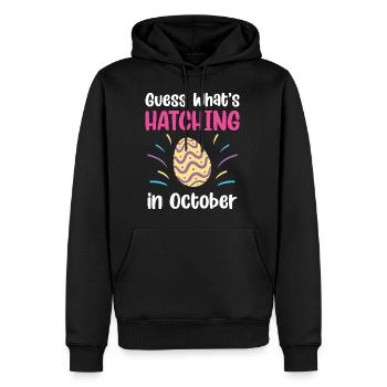 Devinez ce qui éclost en octobre Baby Surprise - Sweat à capuche Premium bio Homme - noir - Devant - Nico (187cm)