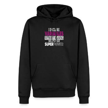Programmierer Humor Variabeln ohne Bedeutung mein - Männer Premium Bio Hoodie - Schwarz - Vorne - Nico (187cm)