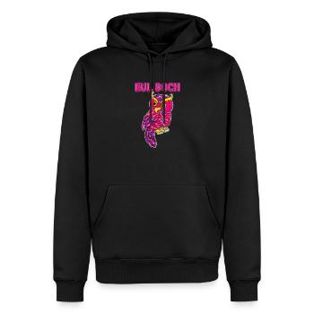 Niedliche Traurige Pinke Eule Eul Doch - Männer Premium Bio Hoodie - Schwarz - Vorne - Nico (187cm)