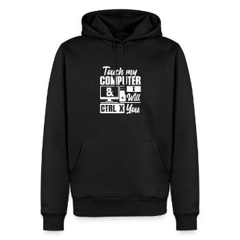 Ordinateur - Sweat à capuche Premium bio Homme - noir - Devant - Nico (187cm)
