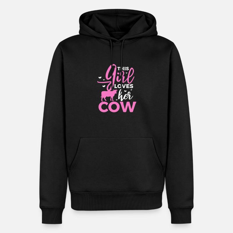 Kuh - Männer Premium Bio Hoodie - Schwarz
