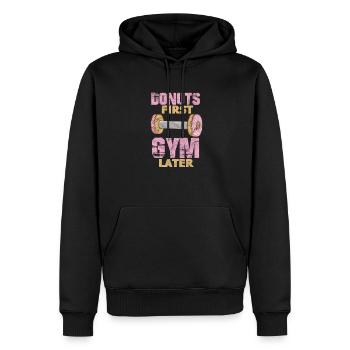 Donut Fitness - Männer Premium Bio Hoodie - Schwarz - Vorne - Nico (187cm)