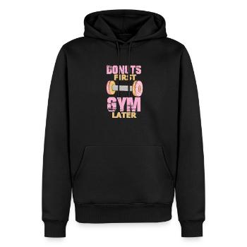 Donut Fitness Gym Workout Donuts Geschenk - Männer Premium Bio Hoodie - Schwarz - Vorne - Nico (187cm)