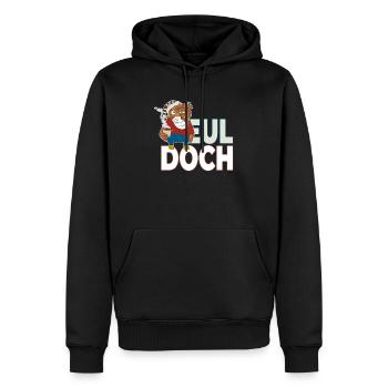 Langschläfer Eule mit Kaffee Eul Doch es ist - Männer Premium Bio Hoodie - Schwarz - Vorne - Nico (187cm)