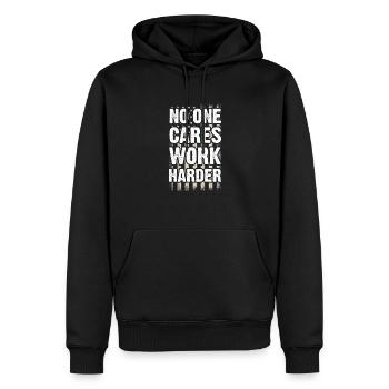 Motivation - Männer Premium Bio Hoodie - Schwarz - Vorne - Nico (187cm)