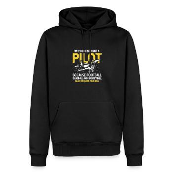 Pilot Flugzeug Fliegen Flieger Geschenk - Männer Premium Bio Hoodie - Schwarz - Vorne - Nico (187cm)
