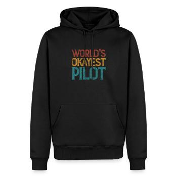 Pilote - Sweat à capuche Premium bio Homme - noir - Devant - Nico (187cm)