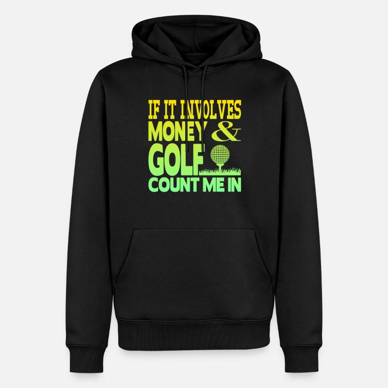 Argent et golf - Sweat à capuche Premium bio Homme - noir
