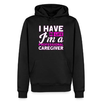 Aide-santé Infirmière en soins infirmiers à domicile - Sweat à capuche Premium bio Homme - noir - Devant - Nico (187cm)