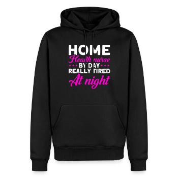 Aide-santé Infirmière en soins infirmiers à domicile - Sweat à capuche Premium bio Homme - noir - Devant - Nico (187cm)