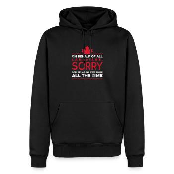 Canada Maple Leaf Flag Canada Vancouver Cadeau - Sweat à capuche Premium bio Homme - noir - Devant - Nico (187cm)