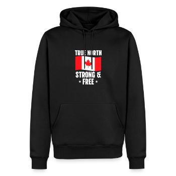 Kanada - Männer Premium Bio Hoodie - Schwarz - Vorne - Nico (187cm)
