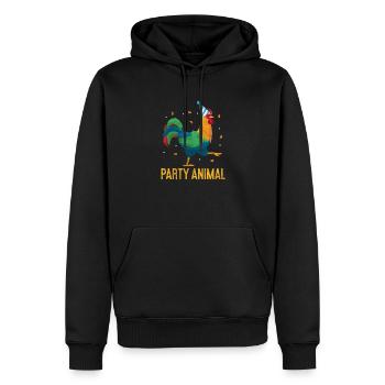 Poulet - Sweat à capuche Premium bio Homme - noir - Devant - Nico (187cm)