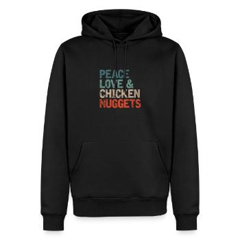 Pépites de poulet - Sweat à capuche Premium bio Homme - noir - Devant - Nico (187cm)