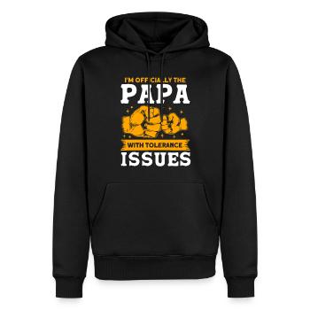 Papa Vater Vati Papa - Männer Premium Bio Hoodie - Schwarz - Vorne - Nico (187cm)