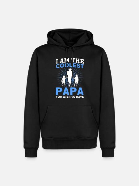 Coolest Father Dad Papa - Men’s Premium Organic Hoodie - black