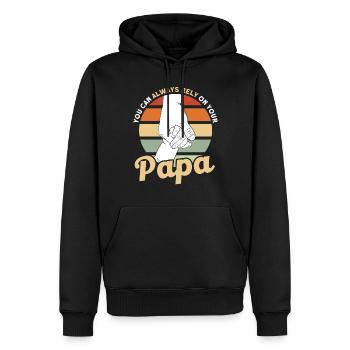 Reliable Father Dad Papa - Men’s Premium Organic Hoodie - black - Front - Nico (187cm)