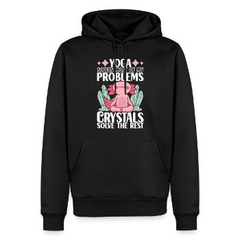 Yoga Yogi Entspannen - Männer Premium Bio Hoodie - Schwarz - Vorne - Nico (187cm)