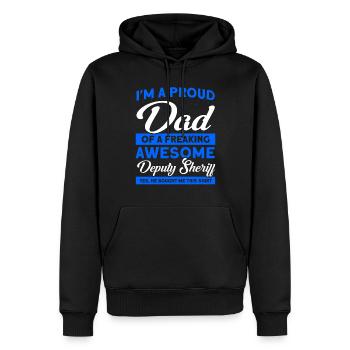 Stolzer Papa Hilfssheriff Papa Vater - Männer Premium Bio Hoodie - Schwarz - Vorne - Nico (187cm)