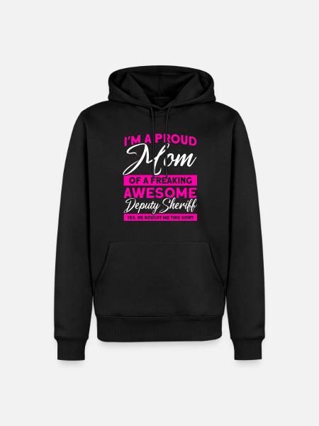 Stolze Mama Hilfssheriff Mama Mutter - Männer Premium Bio Hoodie - Schwarz