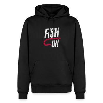 Angler - Männer Premium Bio Hoodie - Schwarz - Vorne - Nico (187cm)