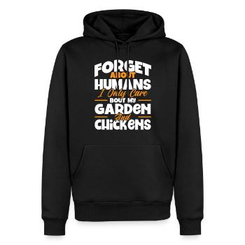 Jardinier Jardinier Éleveur de poulet Mangeoire à poulet - Sweat à capuche Premium bio Homme - noir - Devant - Nico (187cm)
