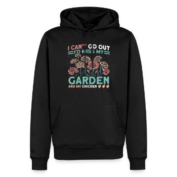 Jardinier Jardinier Éleveur de poulet Mangeoire à poulet - Sweat à capuche Premium bio Homme - noir - Devant - Nico (187cm)