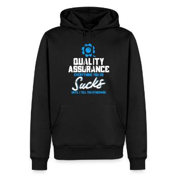 QA Engineer QA Tester Software Tester - Men’s Premium Organic Hoodie - black - Front - Nico (187cm)