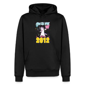 10ème Anniversaire Licorne 10 Ans 2012 Cadeau - Sweat à capuche Premium bio Homme - noir - Devant - Nico (187cm)