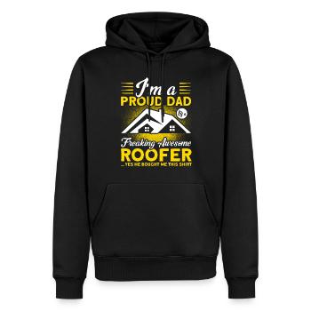 Stolzer Papa Vater Dachdecker Vater Familie - Männer Premium Bio Hoodie - Schwarz - Vorne - Nico (187cm)