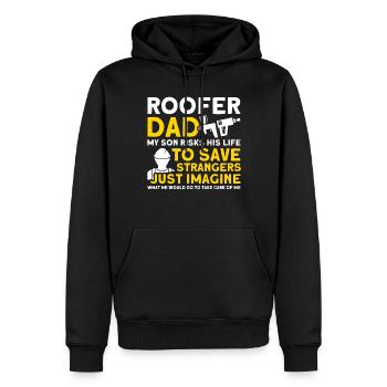 Sohn Vater Dachdecker Vater Familie - Männer Premium Bio Hoodie - Schwarz - Vorne - Nico (187cm)