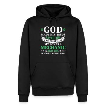 Mein Sohn Vater Mechaniker Vater Familie - Männer Premium Bio Hoodie - Schwarz - Vorne - Nico (187cm)