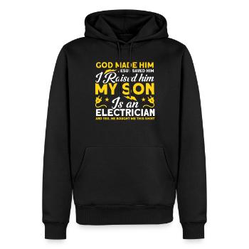 Mein Sohn Vater Elektriker Vater Familie - Männer Premium Bio Hoodie - Schwarz - Vorne - Nico (187cm)