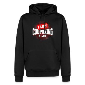 Gutschein Shopper Rabatt Couponer Rabattverkauf - Männer Premium Bio Hoodie - Schwarz - Vorne - Nico (187cm)