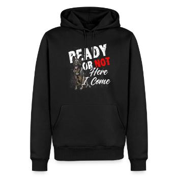 Deutscher Schäferhund Polizeihund Polizei Hund - Männer Premium Bio Hoodie - Schwarz - Vorne - Nico (187cm)