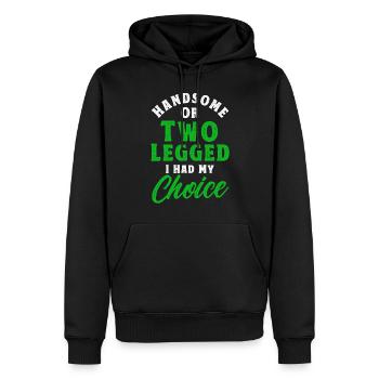Handicap Amputee Amputation Prosthetic Leg - Men’s Premium Organic Hoodie - black - Front - Nico (187cm)