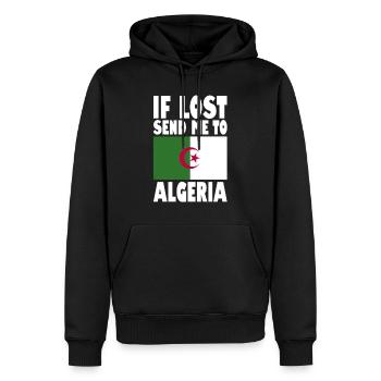 Algerien Flagge Spruch - Männer Premium Bio Hoodie - Schwarz - Vorne - Nico (187cm)