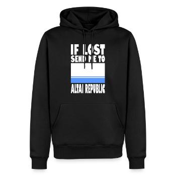 Altai Republic Flagge Spruch - Männer Premium Bio Hoodie - Schwarz - Vorne - Nico (187cm)