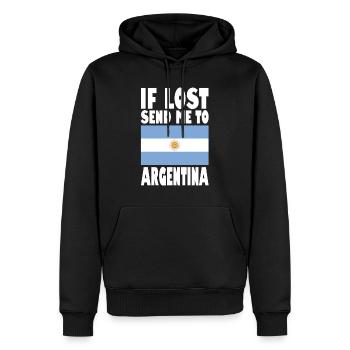 Drapeau de l’Argentine - Sweat à capuche Premium bio Homme - noir - Devant - Nico (187cm)