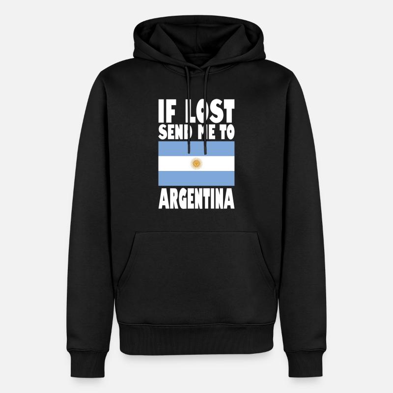 Drapeau de l’Argentine - Sweat à capuche Premium bio Homme - noir
