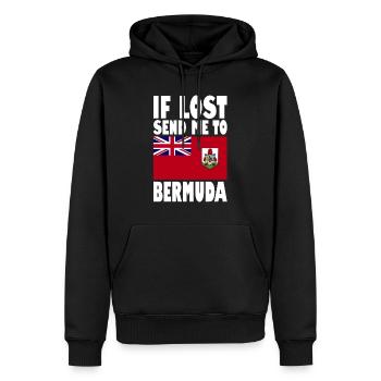 Bermuda Flag Saying - Men’s Premium Organic Hoodie - black - Front - Nico (187cm)