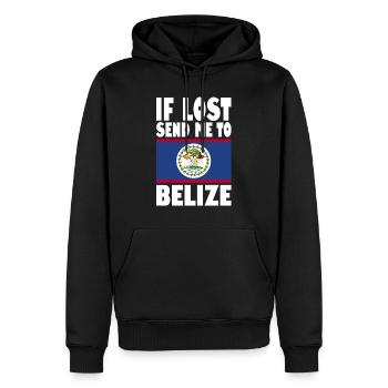 Belize Flagge Spruch - Männer Premium Bio Hoodie - Schwarz - Vorne - Nico (187cm)