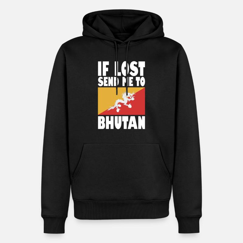 Drapeau du Bhoutan Disant - Sweat à capuche Premium bio Homme - noir