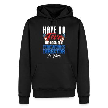 Drôle de feu d’artifice pyrotechnicien disant - Sweat à capuche Premium bio Homme - noir - Devant - Nico (187cm)